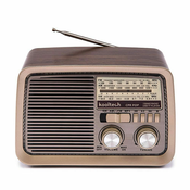 slomart prenosni radio bluetooth kooltech cpr pop vintage rjava
