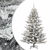 Vidaxl Umetna božična jelka z bučko 120 cm 150 LED Toplo bela