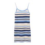 Pull&Bear Pletena obleka marine/svetlo modra/bela