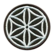 shumee Našitek rozete Highlander - Folk - črno ozadje - samolepilna podlaga - vezen našitek/značka/emblem