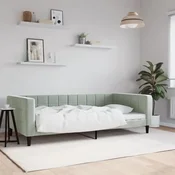 Dnevni krevet svjetlosivi 100 x 200 cm baršunasti