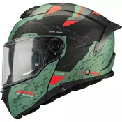 Preklopna motociklistička kaciga MT Atom 2 SV Highlands C6 mat zeleno-crno-crvena