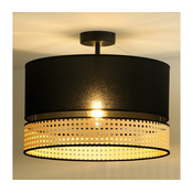 Duolla - Plafonski luster DOUBLE RATTAN 1xE27/15W/230V fi 40 cm crna/bež