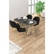 Hanah Home Trpezarijski set, 5 komada, Crni