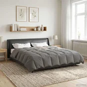 Vidaxl Poletna odeja Šonerisan Svetlo siva 200 x 220 cm Mikrovlakna