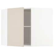 METOD Ugaoni zidni element s policama, bela/Havstorp bež, 68x60 cm