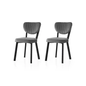 Hanah Home Set trpezarijskih stolica Beta 839 V2, 2 komada, Tamnosivi