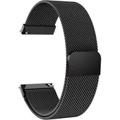 Univerzalni nadomestni kovinski trak z magnetno zaponko, milanski trak, 20 mm, črn