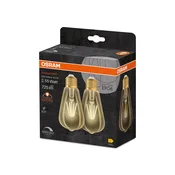 OSRAM 1906 E27 6,5 W LED ST64 824 zlata, z možnostjo zatemnjevanja, 2 kos - Steklo