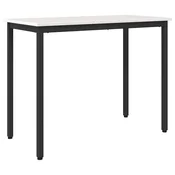 vidaXL miza Bela 100 x 50 x 77 cm Inženirski les in jeklo