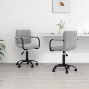 Okretne blagovaonske stolice 2 kom svjetlosive baršunaste