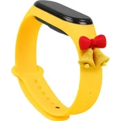 Hurtel Strap Xmas Wristband for Xiaomi Mi Band 4/Mi Band 3 Christmas Silicone Strap Bracelet Yellow (zvončki)