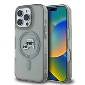 Ovitek Karl Lagerfeld IML MagSafe za iPhone 16 Pro Max - metal karl and choupette head