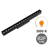 Linearni reflektor z rešetko 18W 3000K topel tip B2F za magnetne tirnice SMART TRACK 48VDC