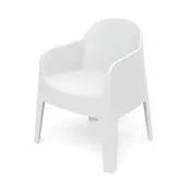 Prosperplast Plastični stol z naslonjali MILANE 60x58x73,5 cm, bel