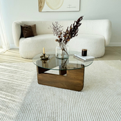 HANAH HOME Sto za dnevnu sobu Mia Walnut Transparent