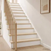 vidaXL Stopnice 2 kos 90 x 30 x 2 cm Bela Masivno hrastovo les