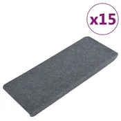 Samoljepljivi otiraci za stepenice 15 kom 65x24,5x3,5 cm sivi