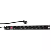 A4N Produzni kabl sa zastitom 9 uticnica 16A, PDU 1U, aluminium sa zastitom, 2m (3)