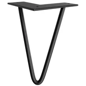 Pohištvena noga, višina 200 mm, črna mat - Črna - 20 cm - Sapho - 24 - Jeklo - 14