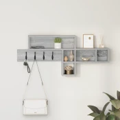 vidaXL Nadwyčajna obešalnik za plašče Siva sonoma 100 x 12 x 43.5 cm