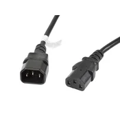 slomart Lanberg CA-C13E-11CC-0030-BK napajalni kabel Črn 3 m C13 spojnik C14 spojnik