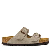 Birkenstock za ženske. 951303 Usnjeni sandali Arizona v sivem odtenku (41), Ravna stran, Priložnostno, Taupe