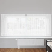 Cipkasta zavjesa sa zavjesama Bijelo 180 x 300 cm Poliester