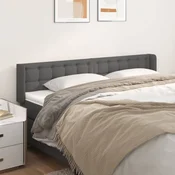 Vidaxl vidaXL Vzglavnik s krilci siv 203x16x78/88 cm umetno usnje