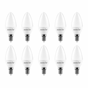 MAX-LED 10x LED žarnica - sijalka E14 7W (55W) C30 nevtralno bela 4500K