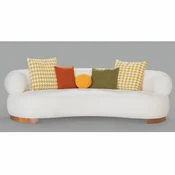 Casa Padrino Luxury Sofa White/Brown 255 cm - Living Room & Hotel Furniture