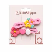 Lillo&Pippo šnalice za kosu 2/1 cvet roze