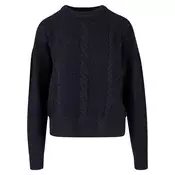 Womens cable knitted sweater black