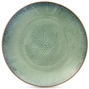 shumee Velik ploščat jedilni krožnik za večerjo, keramičen, zelen, 27 cm