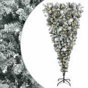 Vidaxl Umetna božična jelka z bučko 210 cm 300 LED Toplo bela