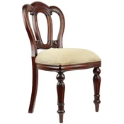 Casa Padrino luxury baroque mahogany dining room chair with stripes dark brown/gold - Baroque style kitchen chair - Luxury dining room furniture in baroque style - Noble & magnificent