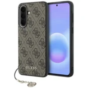 Guess GUHCSA57GF4GBR silikonski ovitek z obeskom za Samsung Galaxy A57 - rjav