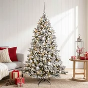 Umjetno božično drevo z okrasnimi kroglami 150 cm 150 LED