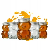 shumee 5x 30 ml stekleni kozarec s pokrovčkom za med, marmelado, začimbe, mini steklenička