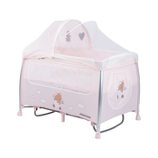 KikkaBoo Prenosivi Krevetac Dreamy Bear Pink 2 nivoa