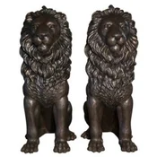 Casa Padrino luxury garden decoration bronze sculpture set lions H. 206 cm - Bronze figures