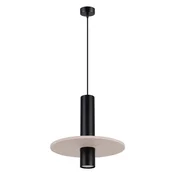 Črna/bež kovinska viseča svetilka o 30 cm Olisa – Sollux