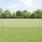 vidaXL Šesterokotna ograja 0,6 x 100 m Pocinkano jeklo Srebrna