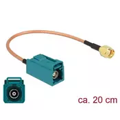 DELOCK Delock WLAN antena priključni kabel [1x Fakra ženski konektor - 1x RP-SMA vtič] 20.00 cm siva, (20417120)