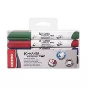 Set flomastera za ploču i flipchart, 3-5 mm, rezan, KORES K-Marker XW2, 4 različite boje 20845