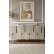 Hanah Home komoda Nota 150, 150 cm, bela / travertin / zlatna