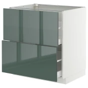 METOD / MAXIMERA Pod.element, 2fronta/2vis.fioke, bela/Kallarp tamna sivozelena visokog sjaja, 80x60 cm
