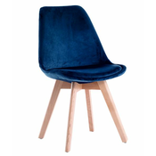 Stolica od baršuna u skandinavskom stilu BLUE GLAMOR