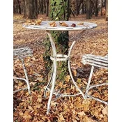 Casa Padrino Art Nouveau garden table antique white A 60 x H. 70 cm - Handmade wrought iron table - Nostalgic wrought iron garden & patio furniture