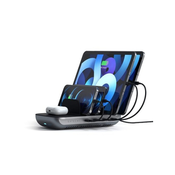 Satechi Dock 5 Multi-Device polnilna postaja, 2 x USB-C PD 20 W, 2 x USB-A 12W, Wireless, Space Grey